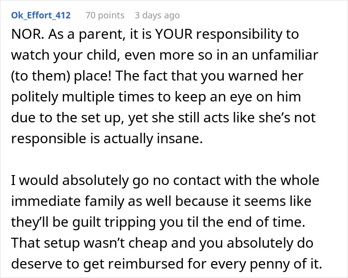 Text commentary on family drama over $2,000 damages due to sister's negligence in supervising nephew. Text commentary on family drama over $2,000 damages due to sister's negligence in supervising nephew.