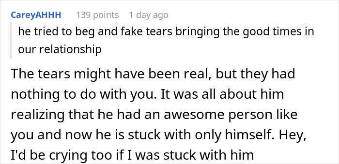 Reddit comment discussing relationship where woman gets dumped after 9 years, ex's regret after rejection. Reddit comment discussing relationship where woman gets dumped after 9 years, ex's regret after rejection.