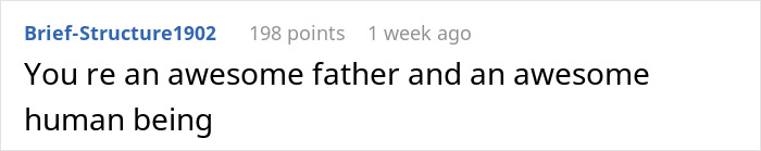 Text post saying You re an awesome father and an awesome human being, related to wife threatening divorce after dad defends bi daughter.