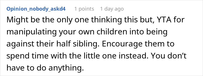 Comment on a dad refusing to support child from affair, discussing sibling dynamics and manipulation. Comment on a dad refusing to support child from affair, discussing sibling dynamics and manipulation.