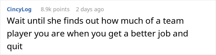 Comment about team player and job improvement after a boss fires half the team. Comment about team player and job improvement after a boss fires half the team.