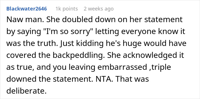 Reddit comment discussing marital issues after a wife's drunken revelation. Reddit comment discussing marital issues after a wife's drunken revelation.
