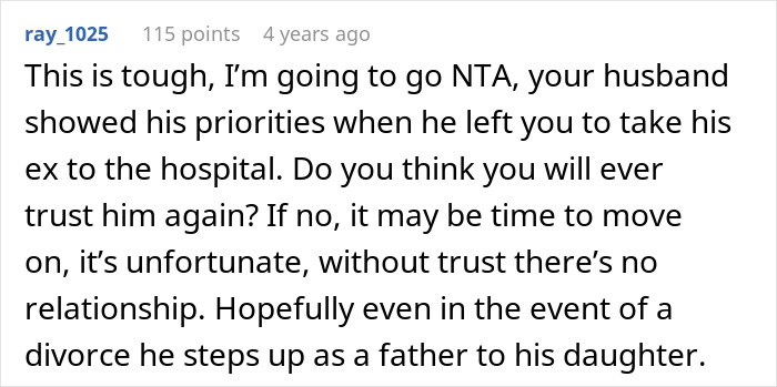 Husband prioritizes female friend over child's birth, causing trust issues according to a 4-year-old online comment. Husband prioritizes female friend over child's birth, causing trust issues according to a 4-year-old online comment.