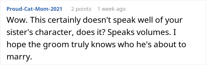 Comment questioning bride's choice of bridesmaids to look more confident. Comment questioning bride's choice of bridesmaids to look more confident.