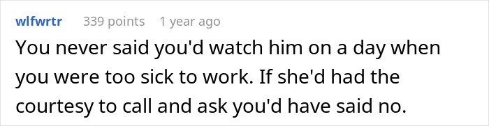 Text exchange about babysitting miscommunication between in-laws, highlighting unmet expectations and lack of communication. Text exchange about babysitting miscommunication between in-laws, highlighting unmet expectations and lack of communication.