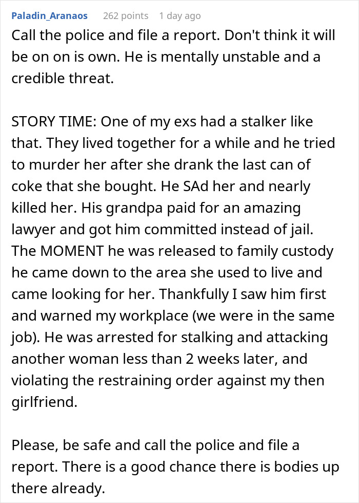 Reddit comment about a woman's clever escape from a delusional client. Reddit comment about a woman's clever escape from a delusional client.