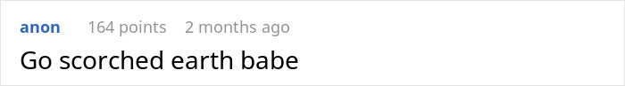 Comment section displaying a user named anon with 164 points posting a supportive message about a heated situation. Comment section displaying a user named anon with 164 points posting a supportive message about a heated situation.