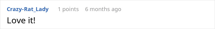 Reddit comment by Crazy_Rat_Lady expressing love for a post. Reddit comment by Crazy_Rat_Lady expressing love for a post.
