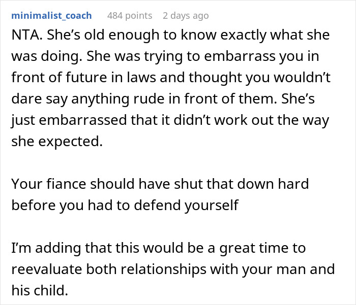 Comment about fiance and daughter relationship, mentions gold digger accusation. Comment about fiance and daughter relationship, mentions gold digger accusation.