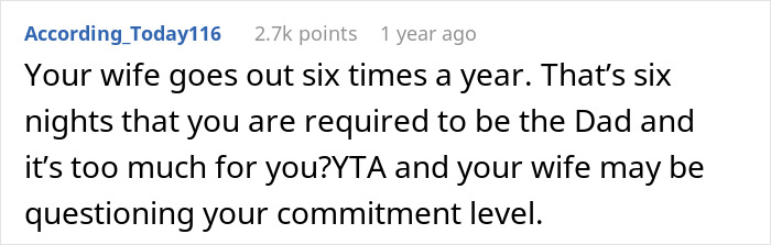 Man Refuses To Watch Daughter On Wife’s Night Out: “A Form Of Punishment” Man Refuses To Watch Daughter On Wife’s Night Out: “A Form Of Punishment”