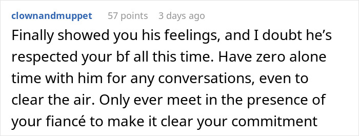 Text comment about a woman untagging herself from her friend's post after he crops out her fiancé from engagement pic. Text comment about a woman untagging herself from her friend's post after he crops out her fiancé from engagement pic.