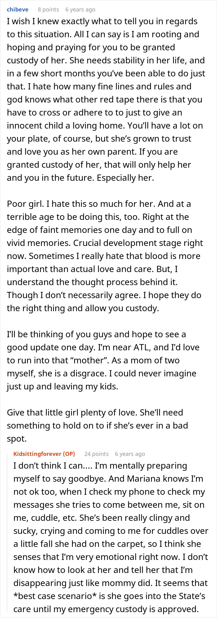 Text conversation about a woman disappearing for months after asking friend to babysit her daughter. Text conversation about a woman disappearing for months after asking friend to babysit her daughter.
