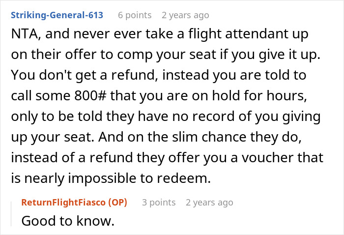 Comment discusses booking two plane seats and refusing to share. Comment discusses booking two plane seats and refusing to share.