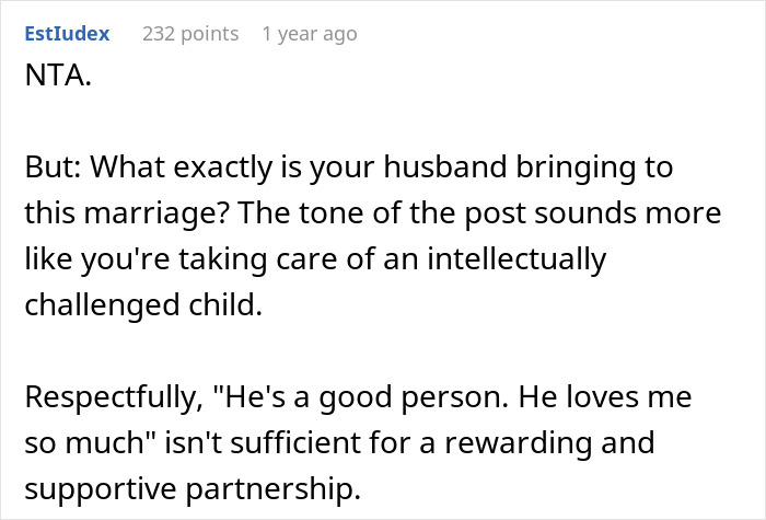Comment discussing husband therapist wife homework, questioning husband’s role and emphasizing partnership support. Comment discussing husband therapist wife homework, questioning husband’s role and emphasizing partnership support.