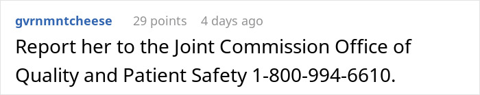 Comment suggesting reporting to Joint Commission for appointment cancellation concern. Comment suggesting reporting to Joint Commission for appointment cancellation concern.