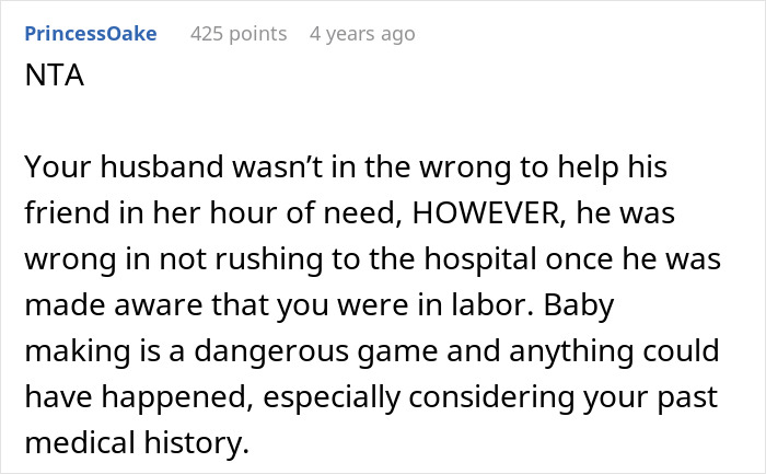 Text from a forum discussing a husband choosing a friend over child birth. Text from a forum discussing a husband choosing a friend over child birth.