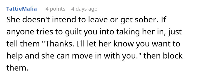 Comment on handling guilt trips about not helping toxic family. Comment on handling guilt trips about not helping toxic family.
