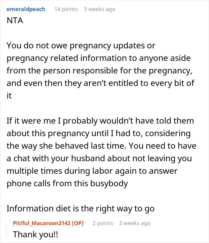 Discussion about keeping pregnancy news private from overbearing MIL, emphasizing husband's attention. Discussion about keeping pregnancy news private from overbearing MIL, emphasizing husband's attention.