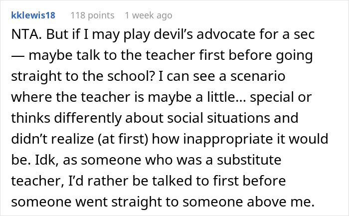 Comment discussing interaction with dance teacher before contacting school about sleepover invite. Comment discussing interaction with dance teacher before contacting school about sleepover invite.