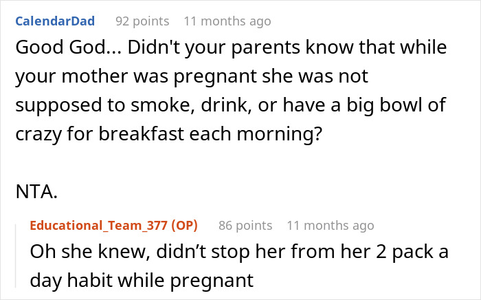 Reddit comments discussing a secret name change, including humorous remarks about pregnancy and habits. Reddit comments discussing a secret name change, including humorous remarks about pregnancy and habits.