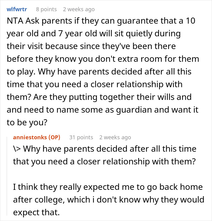 Reddit conversation about sibling issues and parental expectations. Reddit conversation about sibling issues and parental expectations.