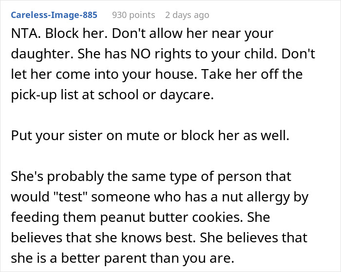 Text exchange discussing an unauthorized haircut by MIL, advising to block her from babysitting. Text exchange discussing an unauthorized haircut by MIL, advising to block her from babysitting.