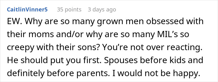 Reddit comment about a man planning an anniversary date with his mom, sparking a debate on family priorities. Reddit comment about a man planning an anniversary date with his mom, sparking a debate on family priorities.