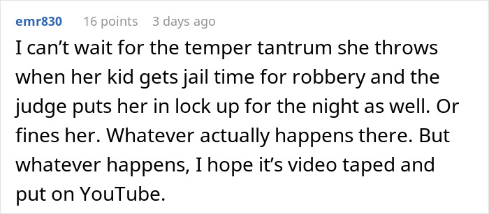 Text comment about a child's behavior at a bowling alley, mentioning jail time and YouTube. Text comment about a child's behavior at a bowling alley, mentioning jail time and YouTube.