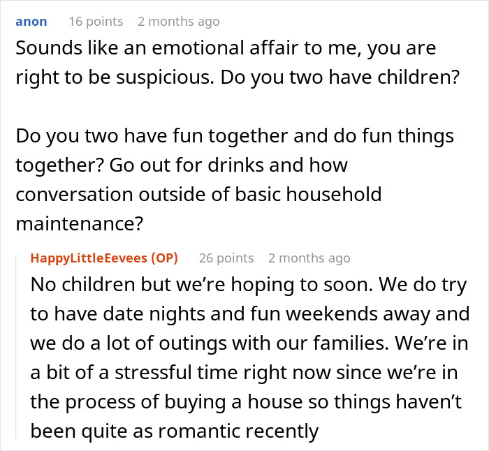 Alt text: Woman discovering the truth about her husband's late-night drinks with a coworker, feeling suspicious and emotional. Alt text: Woman discovering the truth about her husband's late-night drinks with a coworker, feeling suspicious and emotional.