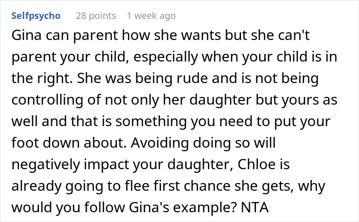 Comment discussing a teen calling a friend's mom a "weirdo" for phone checks, prompting parental conflict. Comment discussing a teen calling a friend's mom a "weirdo" for phone checks, prompting parental conflict.