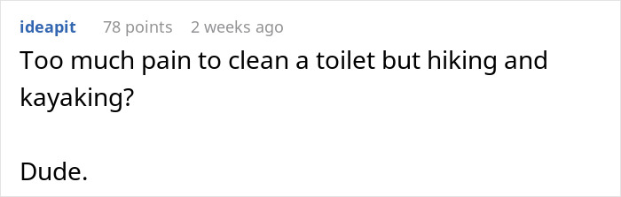 Text post questioning claims of pain affecting cleaning and social activities. Text post questioning claims of pain affecting cleaning and social activities.