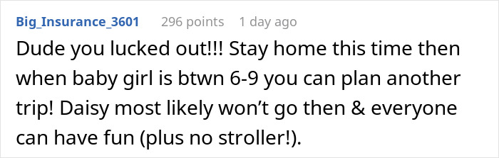 Comment suggesting a benefit to a guy whose MIL took his vacation spot. Comment suggesting a benefit to a guy whose MIL took his vacation spot.