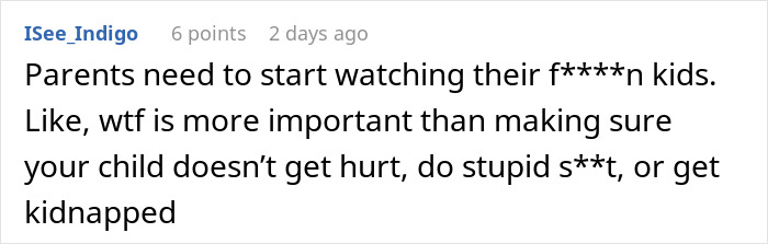 Comment discussing entitled mom's responsibility at bowling alley. Comment discussing entitled mom's responsibility at bowling alley.