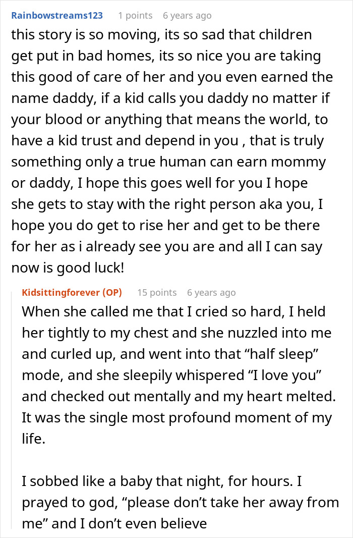 Text exchange about a woman who babysits her friend's daughter and experiences emotional bonding. Text exchange about a woman who babysits her friend's daughter and experiences emotional bonding.