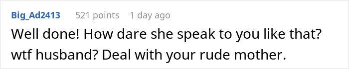Comment applauding woman for confronting rude mother-in-law's comments about breastfeeding. Comment applauding woman for confronting rude mother-in-law's comments about breastfeeding.