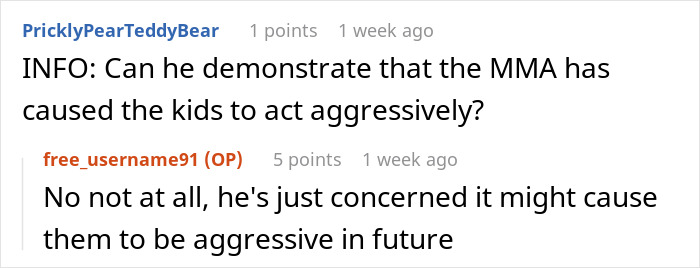 Reddit comment thread discussing concerns about kids' MMA classes being too aggressive. Reddit comment thread discussing concerns about kids' MMA classes being too aggressive.