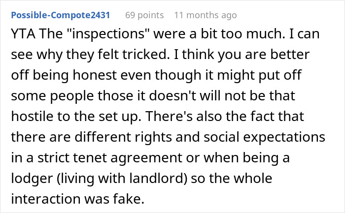 Reddit comment discussing a situation where someone didn't disclose they are the landlord to roommates. Reddit comment discussing a situation where someone didn't disclose they are the landlord to roommates.