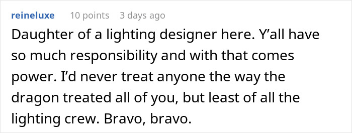 Comment on lighting responsibility and power dynamics in event management. Comment on lighting responsibility and power dynamics in event management.