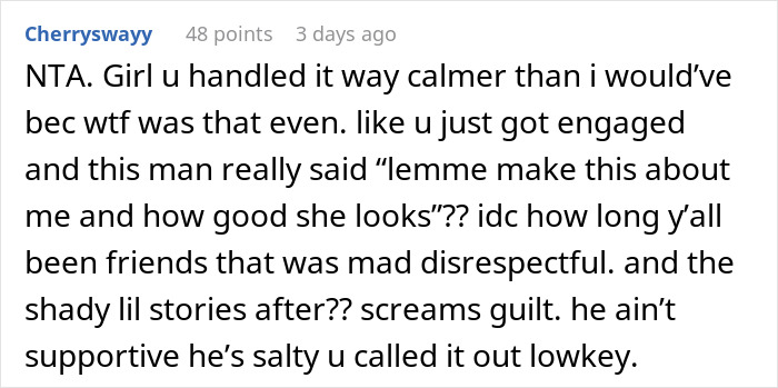 Comment about a woman untagging from a friend's post after fiancé cropped from engagement pic. Comment about a woman untagging from a friend's post after fiancé cropped from engagement pic.