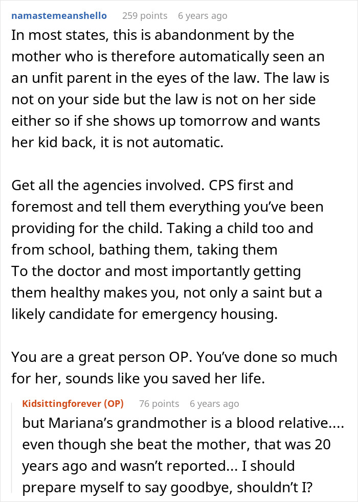 Reddit discussion on child abandonment, highlighting legal advice and CPS involvement regarding a babysitting situation. Reddit discussion on child abandonment, highlighting legal advice and CPS involvement regarding a babysitting situation.