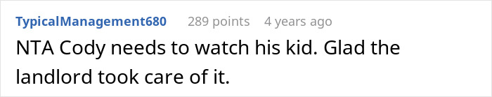 Online comment on housemate's child care issue, mentioning landlord's intervention. Online comment on housemate's child care issue, mentioning landlord's intervention.