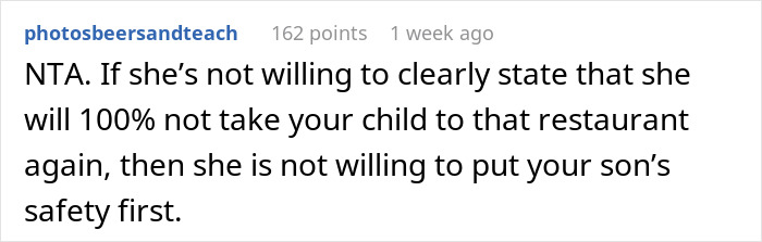 Reddit comment on SIL disregarding child's allergies and safety concerns. Reddit comment on SIL disregarding child's allergies and safety concerns.