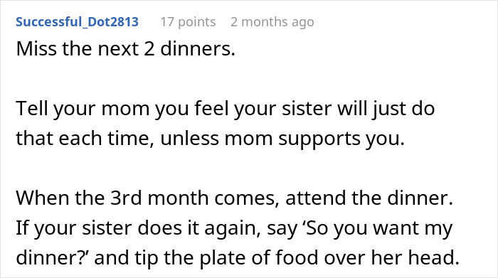 Text exchange discussing a strategy to handle a family member who ignores food boundaries. Text exchange discussing a strategy to handle a family member who ignores food boundaries.