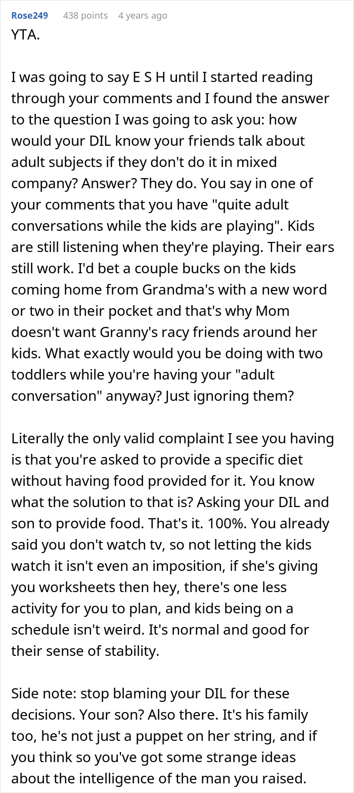 “[Am I The Jerk] For Refusing To Babysit My Grandchildren And Potentially Costing DIL A Job?”