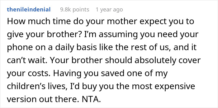 Comment discussing nephew's life saved by uncle acting as lifeguard while negligent dad avoids responsibility.