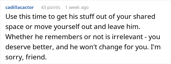 Text advising someone in a relationship to leave, emphasizing self-worth and change. Text advising someone in a relationship to leave, emphasizing self-worth and change.