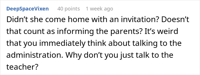 Comment questioning a dance teacher's sleepover invite approach. Comment questioning a dance teacher's sleepover invite approach.
