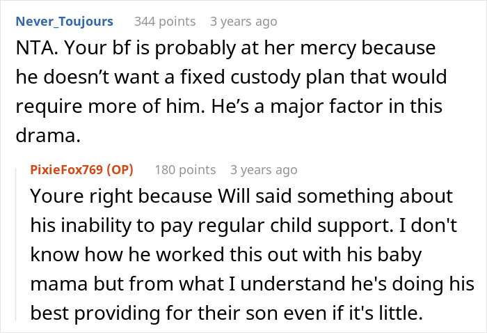 Text exchange discussing child support and custody issues involving a man and his ex, affecting his current relationship. Text exchange discussing child support and custody issues involving a man and his ex, affecting his current relationship.