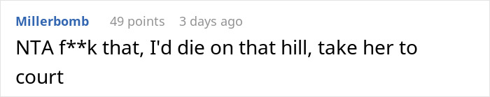Comment about family drama and damages involving a sister and nephew, suggesting legal action. Comment about family drama and damages involving a sister and nephew, suggesting legal action.
