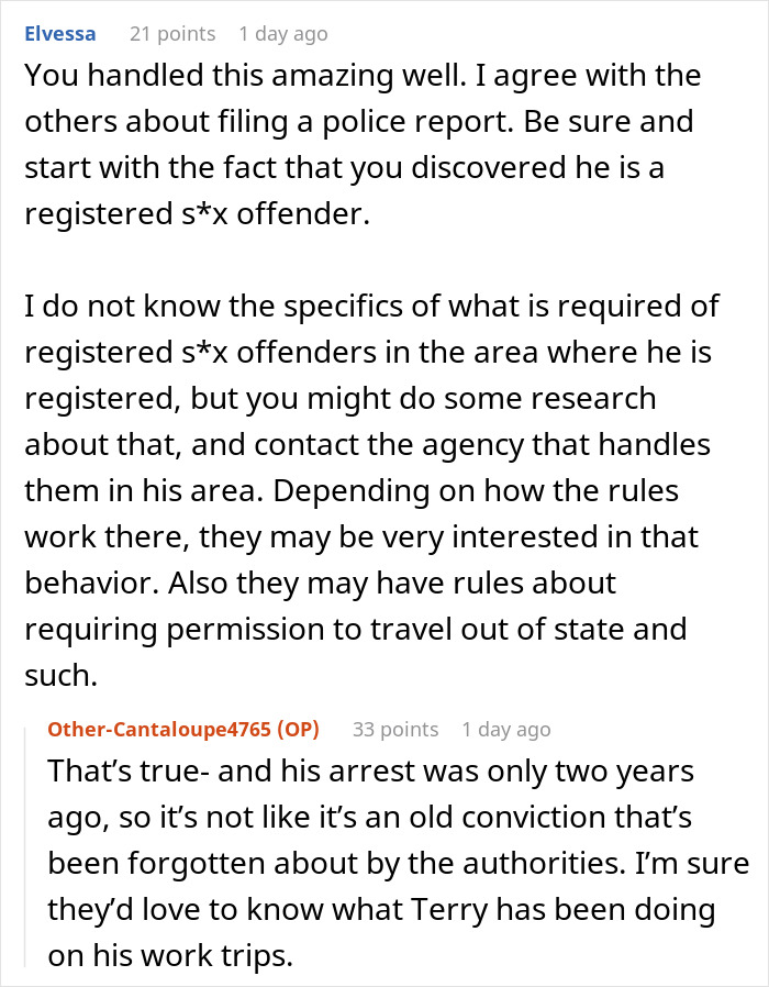 Reddit comments discuss handling a delusional client and clever escape, mentioning a registered offender. Reddit comments discuss handling a delusional client and clever escape, mentioning a registered offender.
